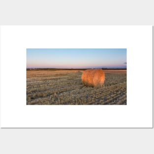 A lone hay bale Posters and Art